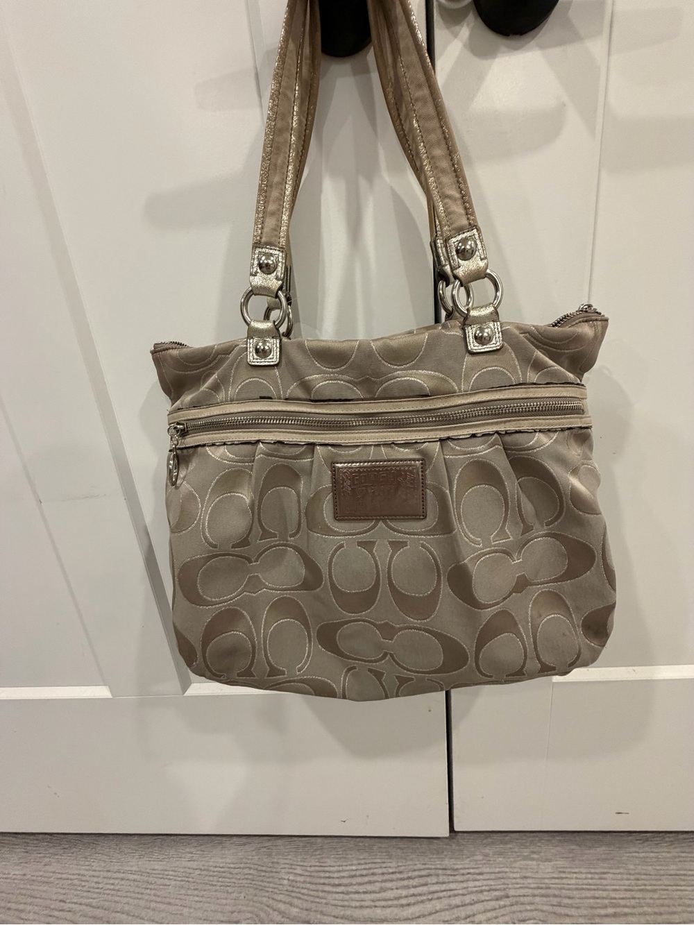Coach Taupe Signature Shoulder Bag